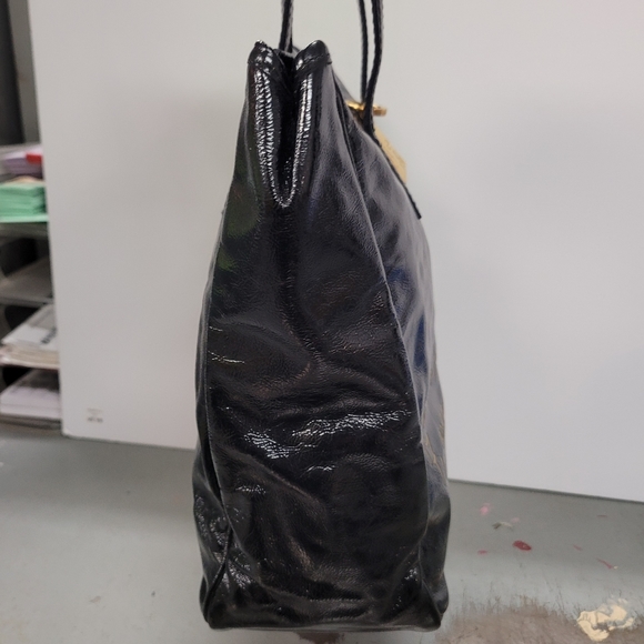 Yves Saint Laurent YSL Tote Bag Y-Mail Patent Leather Black also RARE keyring - Picture 5 of 16